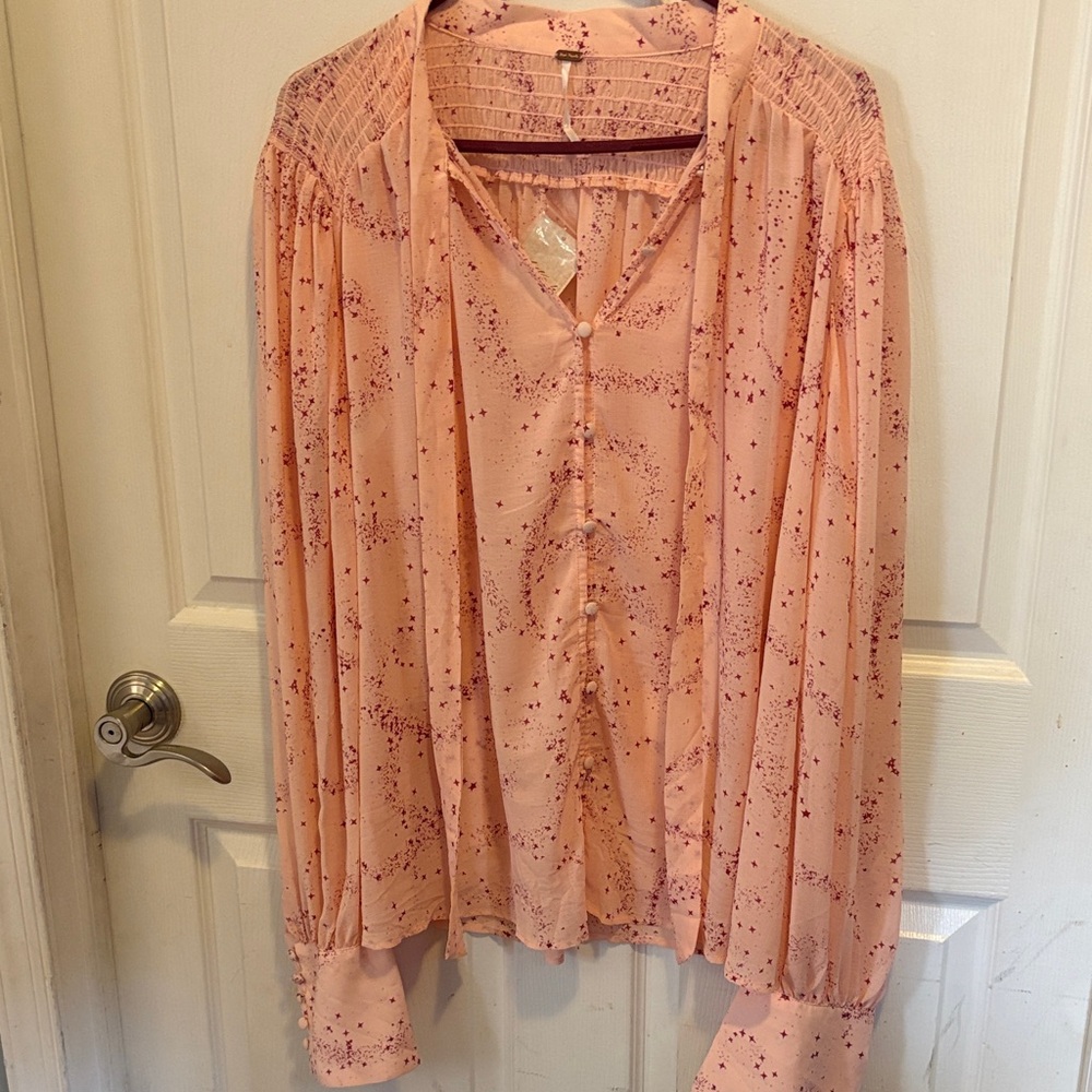 Free People Pink Women's Star Top